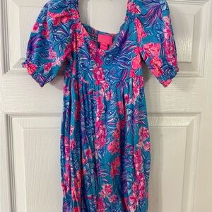 Lilly Pulitzer Kids Dress in Blue and Pink Floral